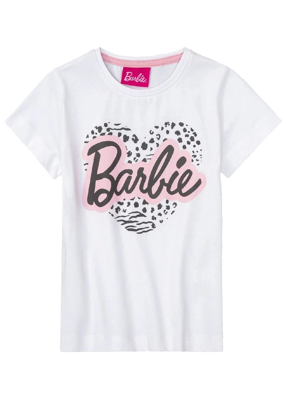 Футболка для дівчаток з принтом 134/140 біла