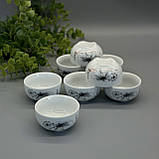 Керамічний розписний чайний набір на 12 предметів "Цвітіння лотоса", фото 6