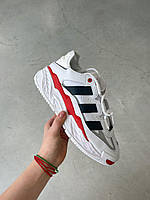 Білі шкіряні чоловічі кросівки Adidas Niteball - демісезонні адідас