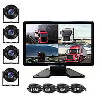 Монітор для спецтехніки та габаритного транспорту 10 дюймів 4-х канальний На ніжці