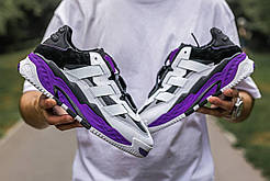 Білі шкіряні чоловічі кросівки Adidas Niteball - демісезонні адідас