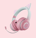 Бездротові навушники FINGERTIME CAT BT029C з мікрофоном і підсвіткою Рожеві, фото 2