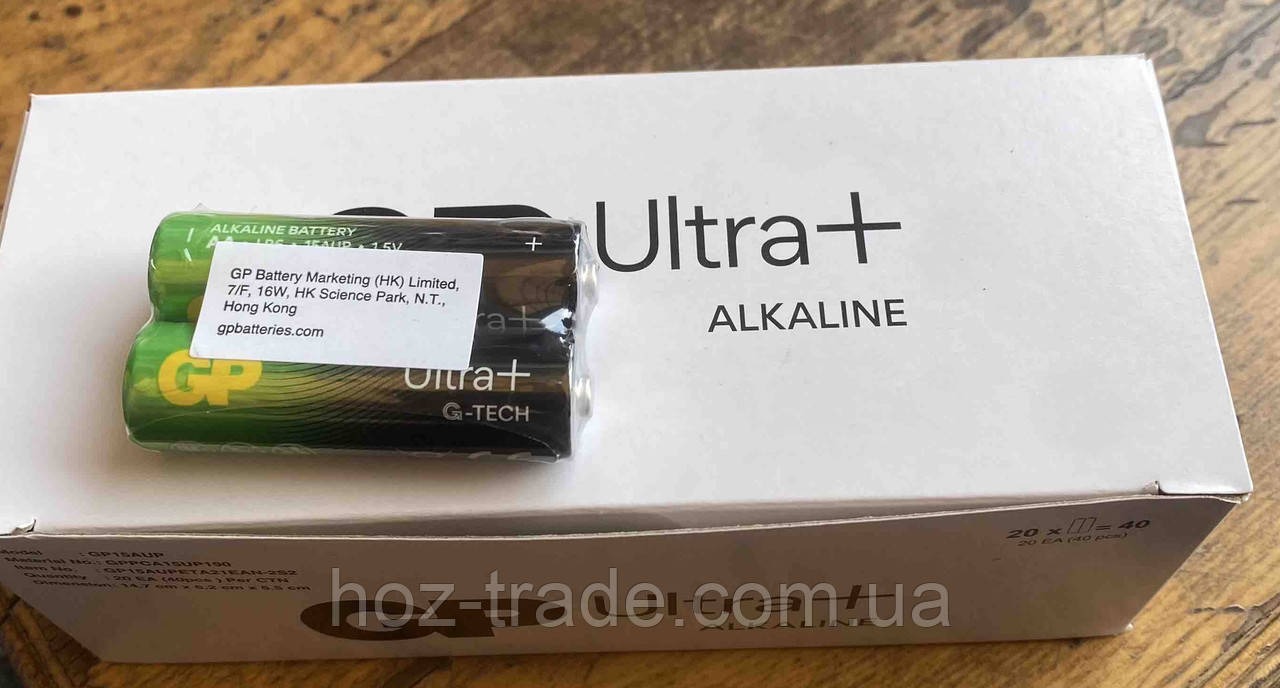 Батарейки GP Ultra + LR06 AA alkaline 40 шт. — паковання