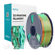 SUNLU PLA + SILK Tri Color Orange Blue Green / Помаранчевий Синій Зелений 1,75 мм 1 кг Пластик Філамент для 3D принтера, фото 2