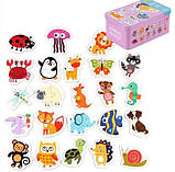 Набір пазлів C 74178 пазли половинки з двох частин в металевій коробці “Тваринки”, 24 пазли, фото 3