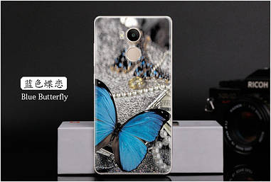 Оригінальний чохол панель накладка для Xiaomi Redmi 4 pro / Redmi 4 prime з картинкою синя метелик