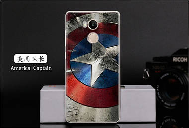 Оригінальний чохол панель накладка для Xiaomi Redmi 4 pro / Redmi 4 prime з картинкою щит Капітана Америка