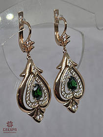 Золоті Сережки зі вставкою цирконій