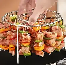 Підставка кругла для аерогрилю з 24 шампурами - зручна універсальна підставка для духовки та аерогрилю, фото 3