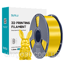 SUNLU PLA+ SILK Yellow/Жовтий 1,75 мм 1 кг Пластик Філамент для 3D принтера, фото 2