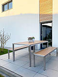 Єлегантний комплект зі столу та двох лавок, білий колір, фото 3