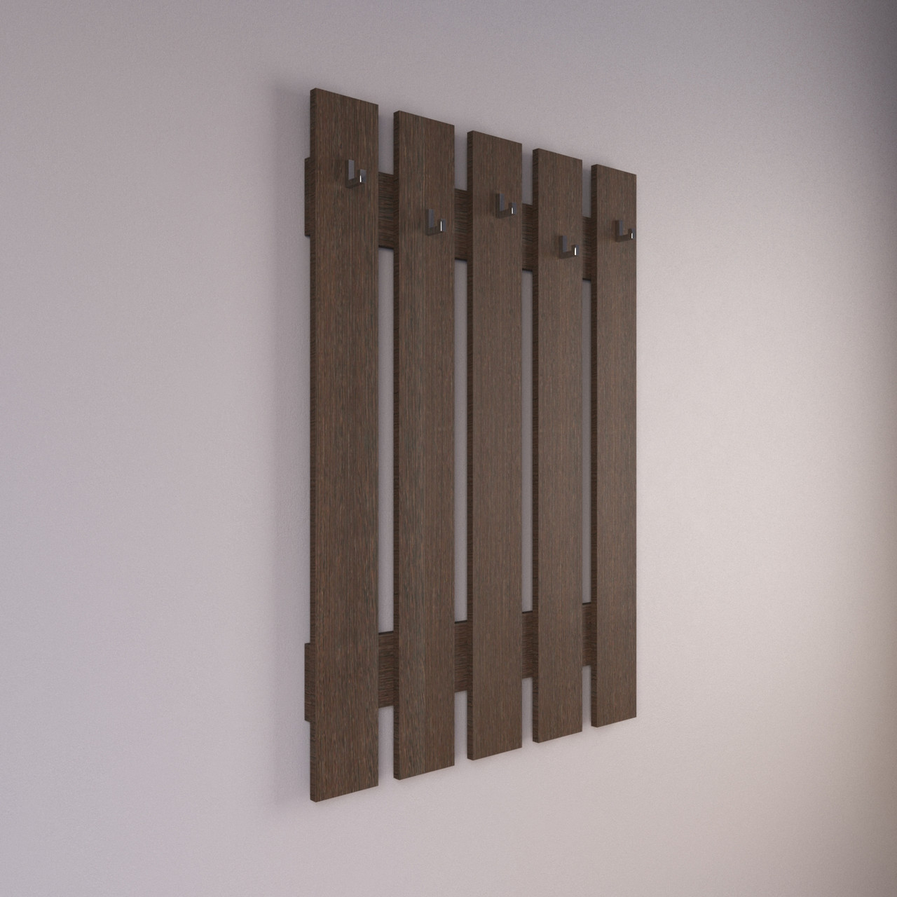 Вішалка настінна в передпокій колір венге темний h110*76*6 см, фото 1