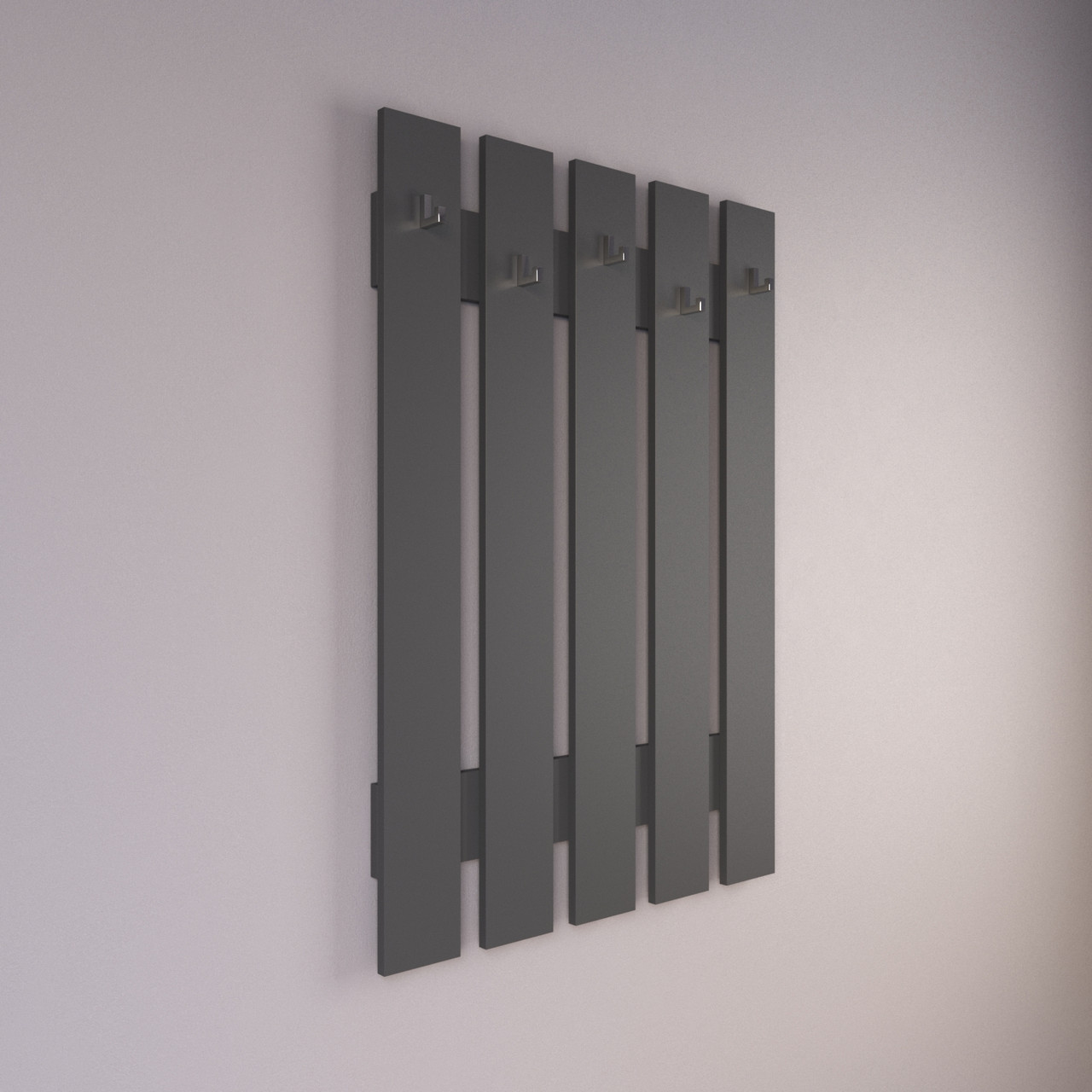 Вішалка настінна в передпокій колір сірий (антрацит) h110*76*6 см, фото 1