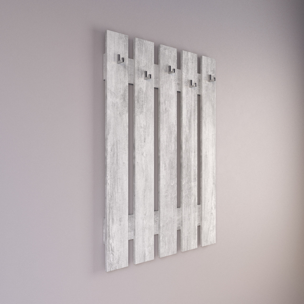 Вішалка настінна в передпокій колір бетон h110*76*6 см, фото 1