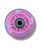 Колесо для самоката/роликів 69 мм рожеве (1 шт), підшипники ABES-7 зі світлом, фото 3