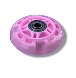 Колесо для самоката/роликів 69 мм рожеве (1 шт), підшипники ABES-7 зі світлом, фото 2