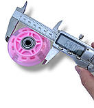 Колесо для самоката/роликів 69 мм рожеве (1 шт), підшипники ABES-7 зі світлом, фото 5