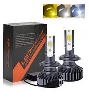 LED ЛАМПА трикольорова H7 CARLITEK світлодіодні з камбусом Вузький діод Правильний пучок світла 1шт