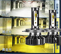 LED ЛАМПА триколірна HB3 HB4 9005 9006 світлодіодні з обманкою ВУЗЬКИЙ ДІОД! ПРАВИЛЬНИЙ ПУЧОК СВІТЛА, 1шт