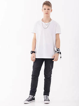 Футболка біла базова для хлопчика підлітка