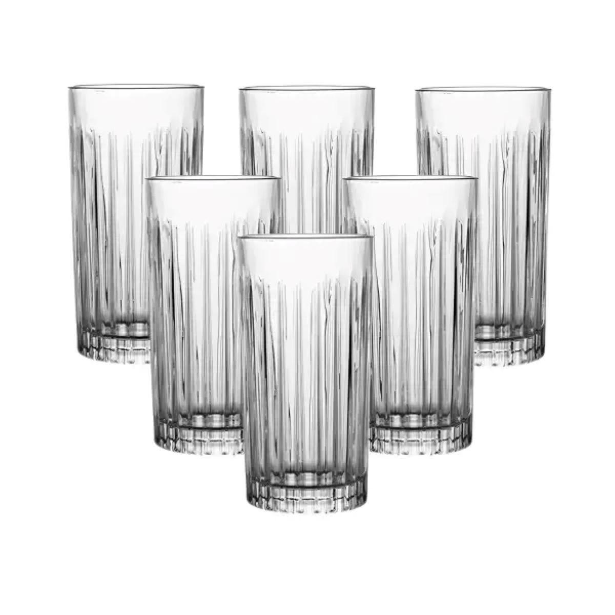 Набір склянок скляних із 6 штук по 360 мл прозорий HP4165, фото 1