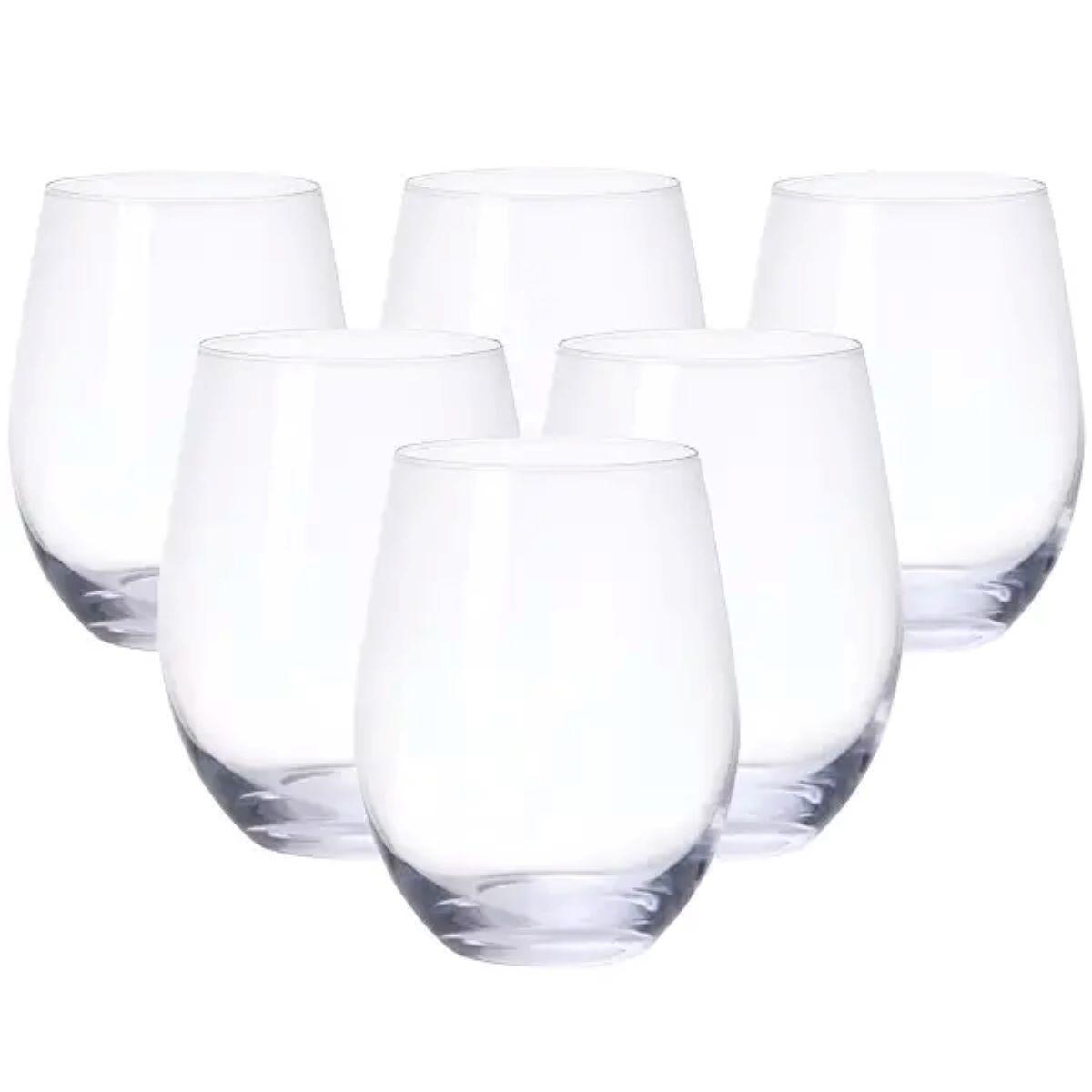 Набір склянок 6 штук по 390 мл скляний прозорий HP558, фото 1