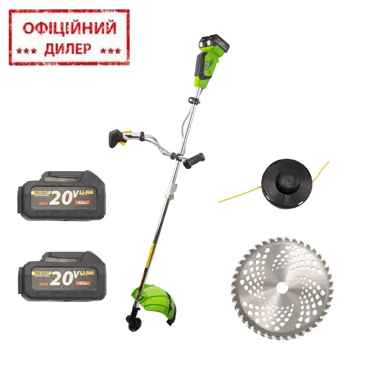 Акумуляторний тример PROCRAFT ATA40/2, фото 1