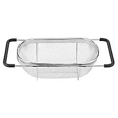 Друшляк сито на раковину для миття овочів та фруктів 36х25х10.5 см з нержавіючої сталі HP-19-18-L