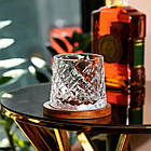 Склянка для віскі Dof з бамбуковою підставкою, 300 мл, обертовий стакан HP1603, фото 2