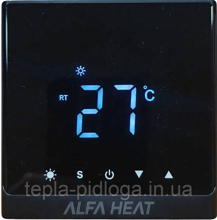 Терморегулятор програматор Alfa Heat Smart Wi-Fi ЧОРНИЙ/ ЧОРНИЙ-СРІБЛО, фото 1