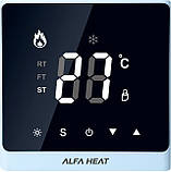Терморегулятор програматор Alfa Heat Smart Wi-Fi ЧОРНИЙ/ ЧОРНИЙ-СРІБЛО, фото 2