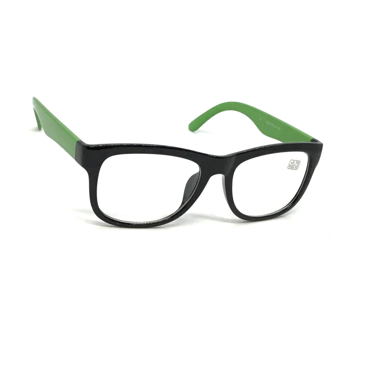 Пластикові окуляри 6203 чорно-зелені