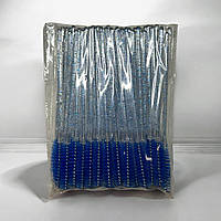 Щіточки одноразові для брів 50 шт сині