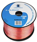 Кабель акустичний Cabletech 2x0.20 CCA 100м прозорий KAB 0351