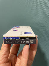 Розпродаж (d -0,25 cyl 0,75 ax 10) - 1уп (3 лінзи) | Biofinity Toric | Контактні лінзи для астигматизму Biofinity Toric |