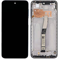 Дисплей Xiaomi Redmi Note 9S /Redmi Note 9 Pro /Redmi Note 9 Pro Max чорний, оригінал PRC, з рамкою сірого кольору, Interstellar