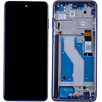 Дисплей Motorola XT2211 Moto G Stylus 2022 /XT2215 чорний, оригінал PRC, з рамкою синього кольору, Twilight Blue