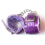 Фіолетові наручники для рольових ігор у стилі БДСМ, Фіксатори для рук, Садо мазо аксесуар, Інтимні іграшки, фото 6