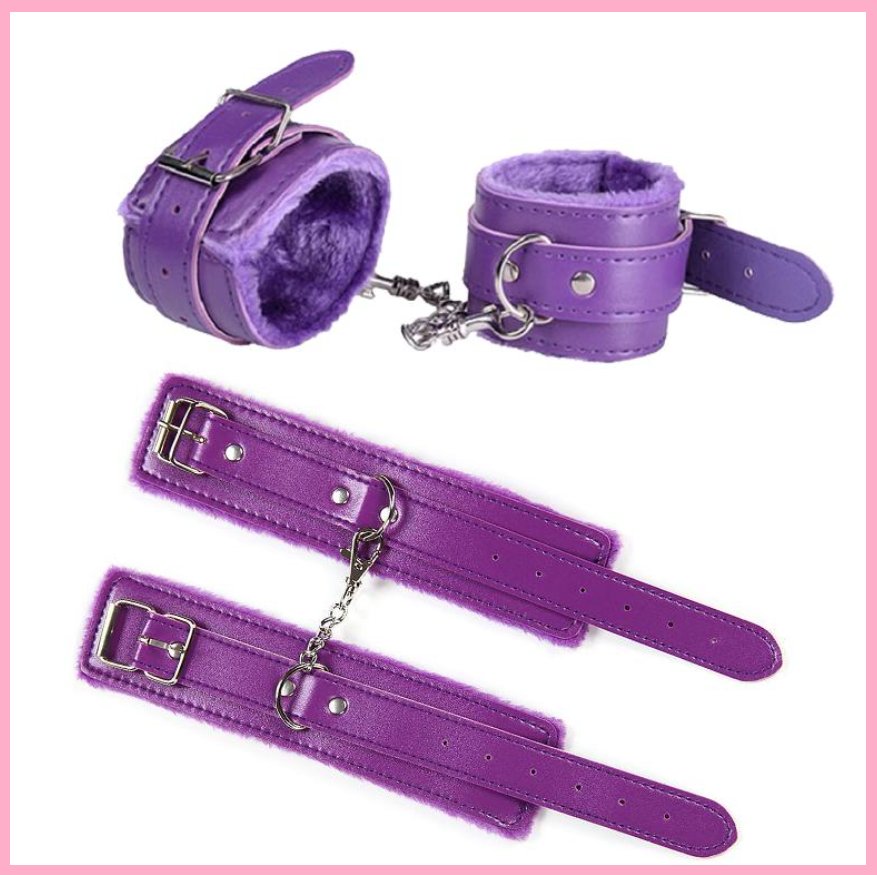 Фіолетові наручники для рольових ігор у стилі БДСМ, Фіксатори для рук, Садо мазо аксесуар, Інтимні іграшки, фото 1