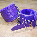 Фіолетові наручники для рольових ігор у стилі БДСМ, Фіксатори для рук, Садо мазо аксесуар, Інтимні іграшки, фото 9