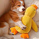Плюшева іграшка-качечка для собак зі звуком 45х38 см Жовтий, фото 5