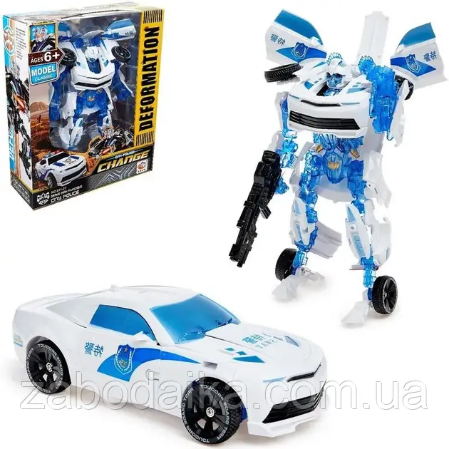 Ігровий набір Робот Трансформер поліцейська машина 611-27 супер герої, фото 1
