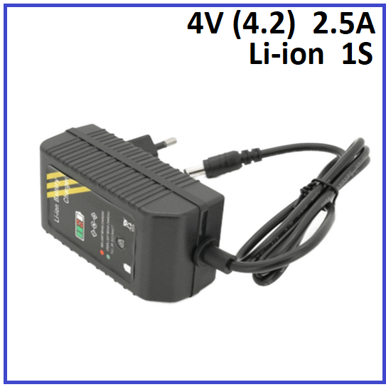 Зарядний пристрій Voltronic для Li-ion 4V (4.2) 1S до 2.5A штекер 5.5х2.5, фото 1