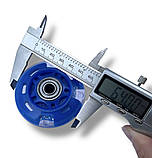 Колесо для самоката/роликів 64 мм синє (1 шт), підшипники ABES-7 зі світлом, фото 2
