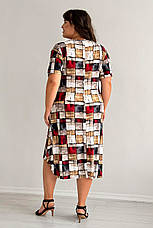 Сукня міді з кишенями великі розміри еластична тканина, фото 3