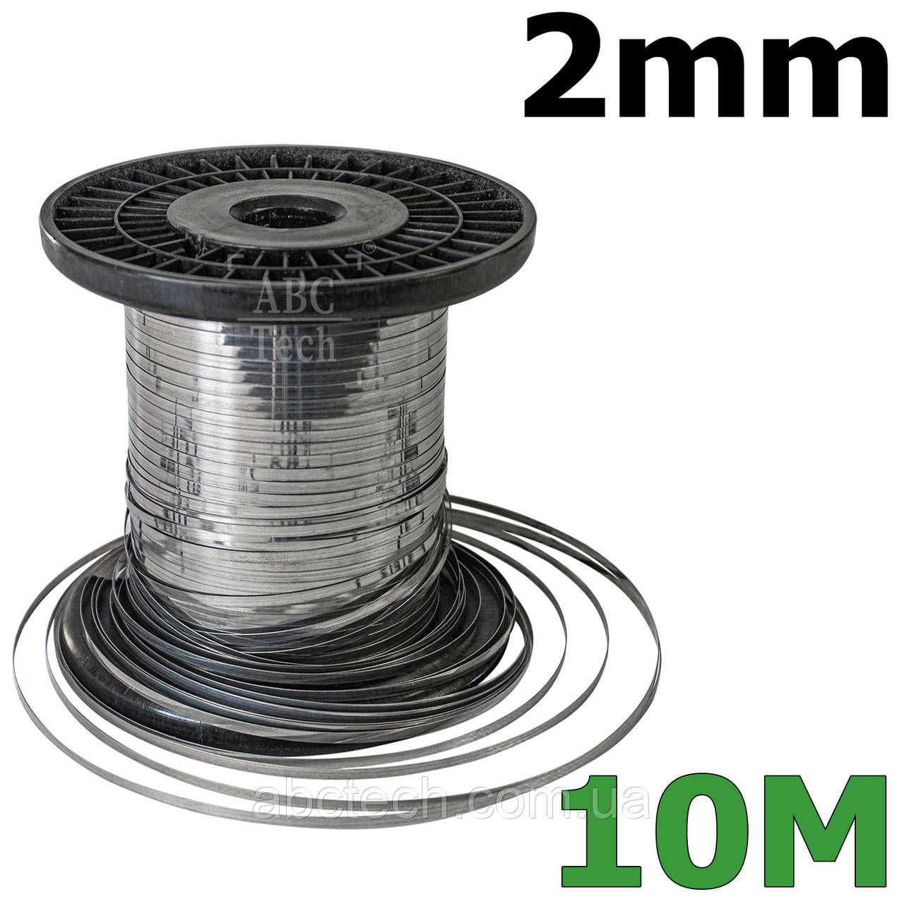 Ніхромова нагрівальна шина 0.2х2мм Моток 10 метрів Плоский нікельхром Стрічка нікельхром x20h80, фото 1