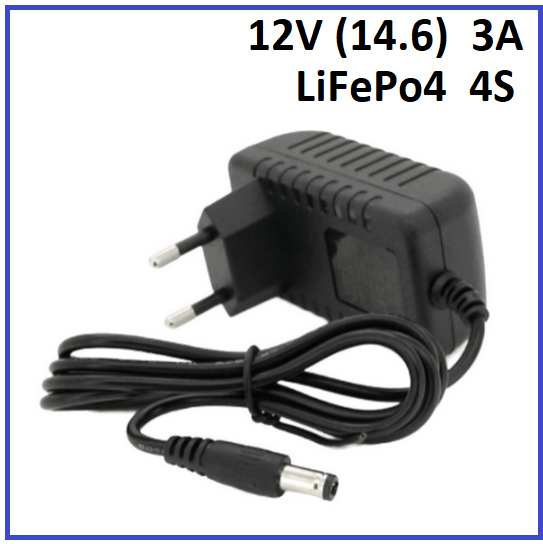 Зарядний пристрій Voltronic для LiFePo4 12V (14.6) 4S до 3A штекер 5.5х2.5, фото 1