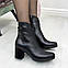 Черевики демісезонні жіночі шкіряні. Колір чорний. Розміри 36-41, фото 6