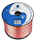 Кабель акустичний Cabletech 2x0.35 CCA 100м прозорий KAB 0353