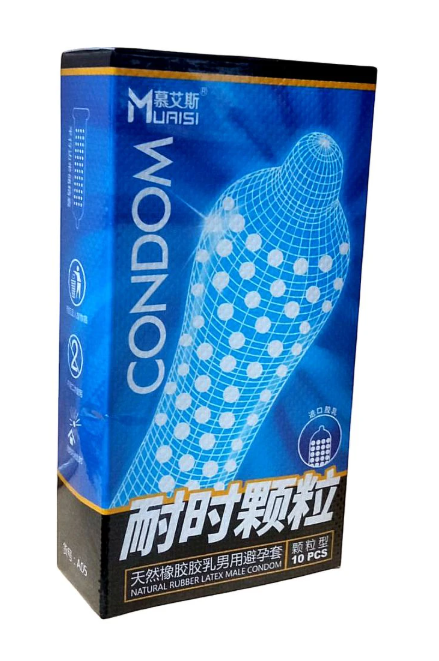 Презервативи натуральні ультратонкі з бульбашками (10 шт./паковання) Muaisi, фото 1